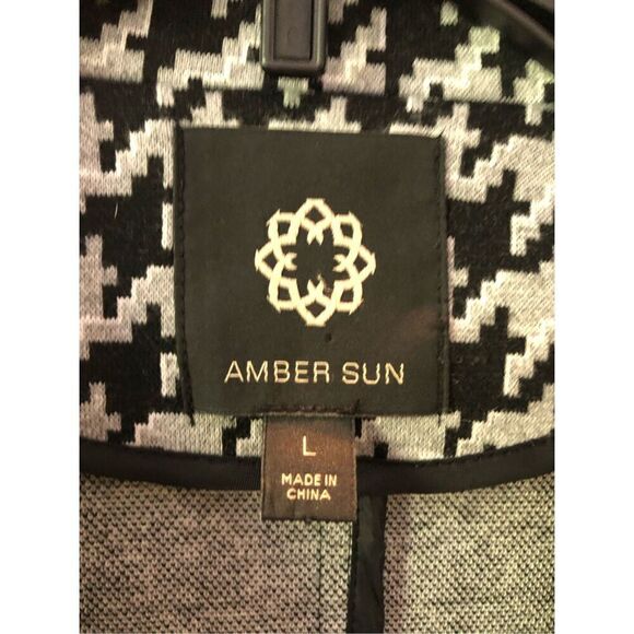 Amber Sun Women’s Black and Gray Collared Zip Up Jacket Size L - Picture 6 of 7